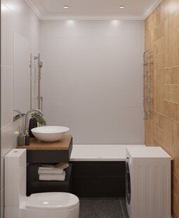 Фото № 6: Дизайн-проект однокомнатной квартиры 45.93  м² стиль Модернизм для ЖК Стрижи Сити