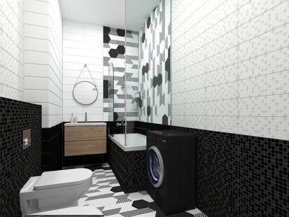 Фото № 4: Дизайн-проект двухкомнатной квартиры 61.1  м² Скандинавский стиль для ЖК Онегин