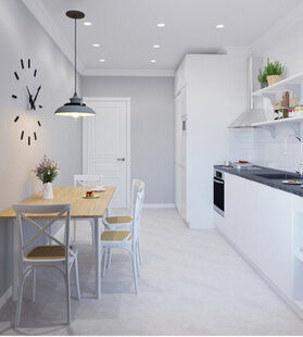 Фото № 2: Дизайн-проект трехкомнатной квартиры 63.5  м² Скандинавский стиль для ЖК Новый город