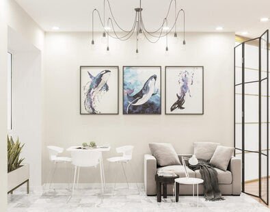 Фото № 3: Дизайн-проект двухкомнатной квартиры 63.84  м² стиль Современный для ЖК Стрижи Сити