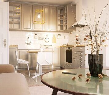 Фото № 1: Дизайн-проект однокомнатной квартиры 49.8  м² стиль Контемпорари для ЖК Фрегат-2