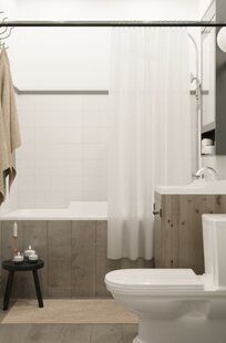 Фото № 3: Дизайн-проект однокомнатной квартиры 49.8  м² стиль Контемпорари для ЖК Фрегат-2