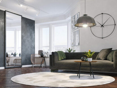 Фото № 1: Дизайн-проект однокомнатной квартиры 44.4  м² стиль Модернизм для ЖК Фрегат-2