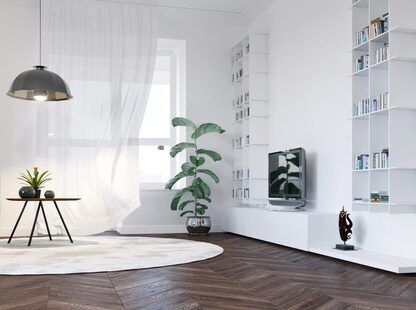 Фото № 3: Дизайн-проект однокомнатной квартиры 44.4  м² стиль Модернизм для ЖК Фрегат-2