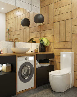 Фото № 4: Дизайн-проект однокомнатной квартиры 44.4  м² стиль Модернизм для ЖК Фрегат-2