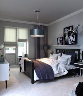 Фото № 1: Дизайн-проект двухкомнатной квартиры 61.3  м² Скандинавский стиль для ЖК Фрегат 2