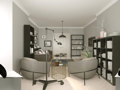 Фото № 5: Дизайн-проект двухкомнатной квартиры 61.3  м² Скандинавский стиль для ЖК Фрегат 2