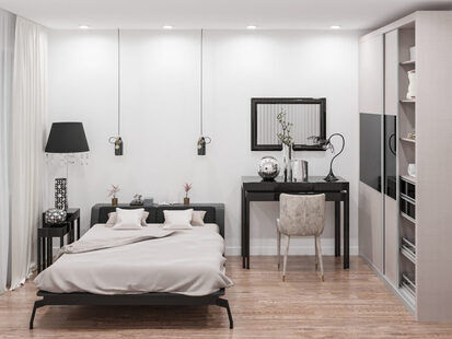 Фото № 3: Дизайн-проект двухкомнатной квартиры 57.6  м² стиль Современная классика для ЖК Фрегат 2