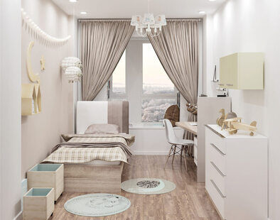 Фото № 6: Дизайн-проект двухкомнатной квартиры 57.6  м² стиль Современная классика для ЖК Фрегат 2