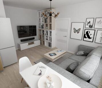 Фото № 5: Дизайн-проект однокомнатной квартиры 49.1  м² Скандинавский стиль для ЖК Стрижи Сити