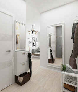 Фото № 6: Дизайн-проект однокомнатной квартиры 49.1  м² Скандинавский стиль для ЖК Стрижи Сити