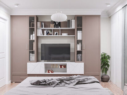 Фото № 2: Дизайн-проект двухкомнатной квартиры 53.7  м² стиль Современная классика для ЖК по ул. Васенко