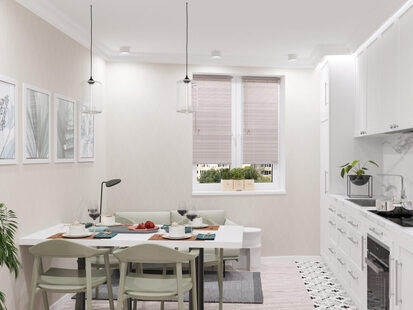 Фото № 5: Дизайн-проект двухкомнатной квартиры 53.7  м² стиль Современная классика для ЖК по ул. Васенко