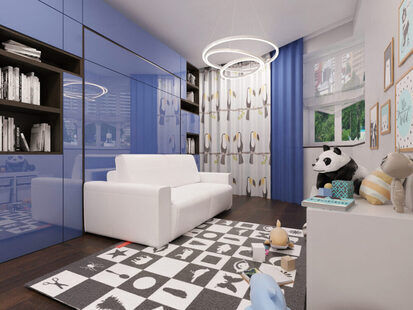 Фото № 2: Дизайн-проект двухкомнатной квартиры 67.4  м² стиль Модернизм для ЖК по ул. Васенко