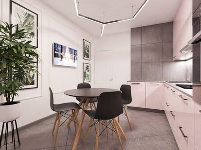 Фото № 4: Дизайн-проект двухкомнатной квартиры 67.4  м² стиль Модернизм для ЖК по ул. Васенко