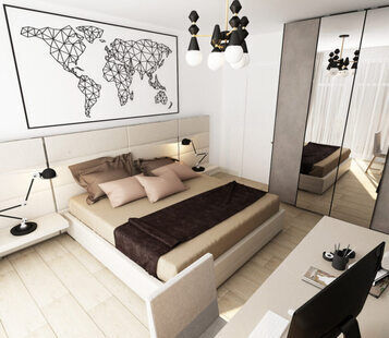 Фото № 1: Дизайн-проект двухкомнатной квартиры 53.3  м² стиль Минимализм для ЖК Стрижи Сити