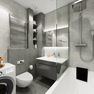 Фото № 3: Дизайн-проект двухкомнатной квартиры 53.3  м² стиль Минимализм для ЖК Стрижи Сити