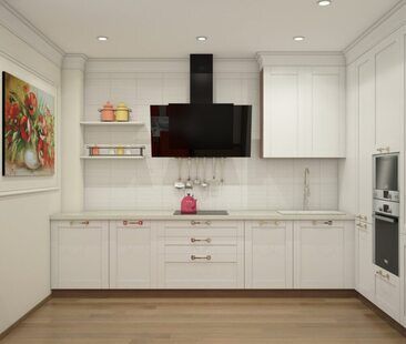 Фото № 4: Дизайн-проект однокомнатной квартиры 46.2  м² стиль Современная классика для меридиан