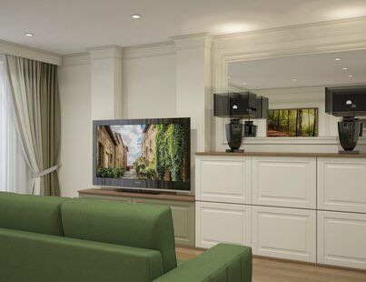 Фото № 3: Дизайн-проект однокомнатной квартиры 46.2  м² стиль Современная классика для меридиан