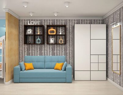 Фото № 3: Дизайн-проект однокомнатной квартиры 37.5  м² Скандинавский стиль для ЖК Летняя резиденция