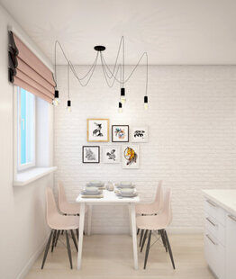 Фото № 6: Дизайн-проект однокомнатной квартиры 37.5  м² Скандинавский стиль для ЖК Летняя резиденция