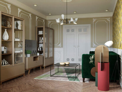 Фото № 6: Дизайн-проект трехкомнатной квартиры 82.8  м² стиль Прованс для ЖК по ул. Васенко