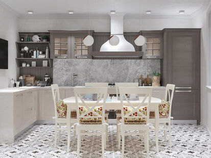 Фото № 5: Дизайн-проект трехкомнатной квартиры 82.8  м² стиль Прованс для ЖК по ул. Васенко