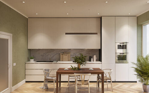 Фото № 4: Дизайн-проект однокомнатной квартиры 39.8  м² стиль Контемпорари для ЖК Стрижи Сити