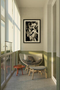 Фото № 2: Дизайн-проект однокомнатной квартиры 39.8  м² стиль Контемпорари для ЖК Стрижи Сити