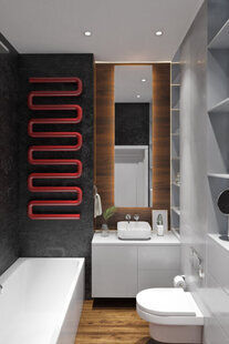 Фото № 3: Дизайн-проект однокомнатной квартиры 39.8  м² стиль Контемпорари для ЖК Стрижи Сити