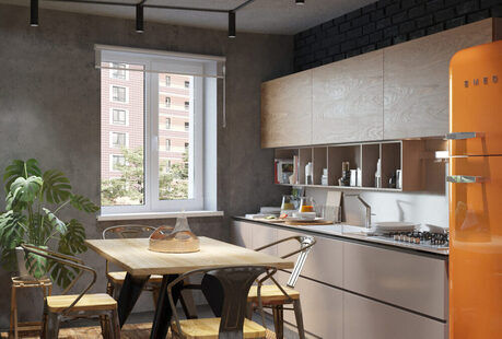 Фото № 3: Дизайн-проект однокомнатной квартиры 48.3  м² стиль Лофт для ЖК по ул. Васенко