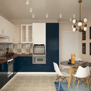 Фото № 1: Дизайн-проект евро двухкомнатной квартиры 58.23  м² стиль Модернизм для ЖК Новаторов