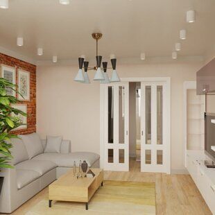 Фото № 3: Дизайн-проект евро двухкомнатной квартиры 58.23  м² стиль Модернизм для ЖК Новаторов