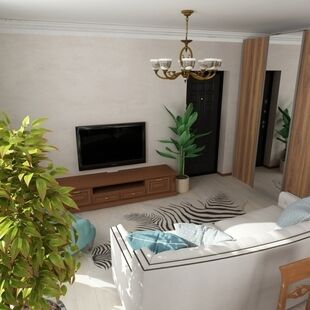 Фото № 4: Дизайн-проект однокомнатной квартиры 36.1  м² стиль Современная классика для ЖК Стрижи Сити