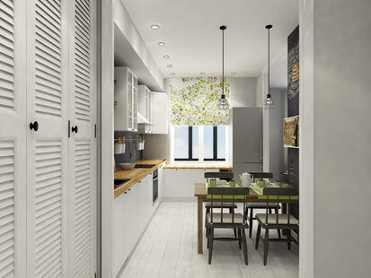 Фото № 5: Дизайн-проект трехкомнатной квартиры 75.4  м² Скандинавский стиль для ЖК Аалто