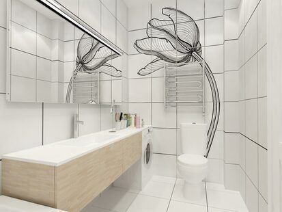 Фото № 4: Дизайн-проект трехкомнатной квартиры 75.4  м² Скандинавский стиль для ЖК Аалто