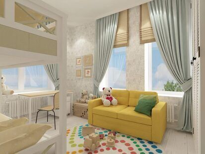 Фото № 3: Дизайн-проект трехкомнатной квартиры 75.4  м² Скандинавский стиль для ЖК Аалто