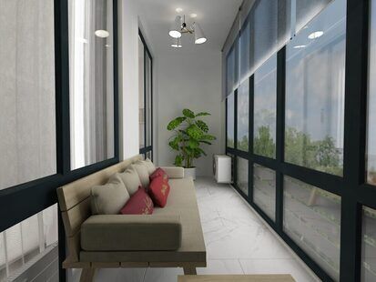 Фото № 5: Дизайн-проект однокомнатной квартиры 36.4  м² стиль Минимализм для ЖК Аалто