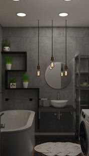 Фото № 3: Дизайн-проект трехкомнатной квартиры 80.31  м² стиль Лофт для ЖК Молодая семья во Фрунзенском районе