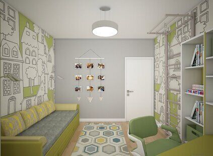 Фото № 4: Дизайн-проект двухкомнатной квартиры 57.0  м² стиль Минимализм для ЖК Молодая семья во Фрунзенском районе