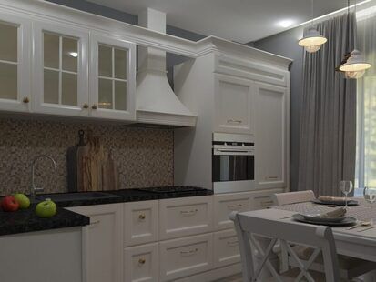 Фото № 3: Дизайн-проект однокомнатной квартиры 38.5  м² стиль Кантри для ЖК Екатерининский