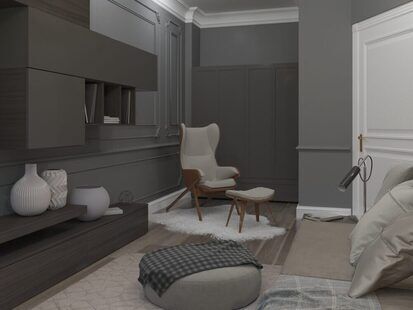 Фото № 5: Дизайн-проект однокомнатной квартиры 38.5  м² стиль Кантри для ЖК Екатерининский