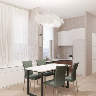 Фото № 6: Дизайн-проект двухкомнатной квартиры 59.2  м² Эко-стиль для ЖК Аалто