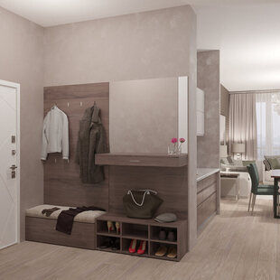 Фото № 2: Дизайн-проект двухкомнатной квартиры 59.2  м² Эко-стиль для ЖК Аалто