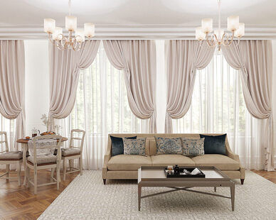 Фото № 1: Дизайн-проект двухкомнатной квартиры 65.5  м² стиль Прованс для ЖК Аалто