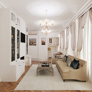 Фото № 5: Дизайн-проект двухкомнатной квартиры 65.5  м² стиль Прованс для ЖК Аалто