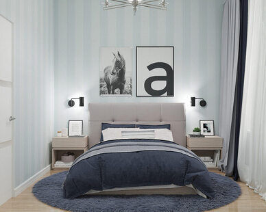 Фото № 1: Дизайн-проект двухкомнатной квартиры 56.7  м² Средиземноморский стиль для ЖК Аалто