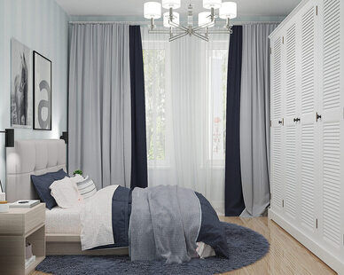 Фото № 6: Дизайн-проект двухкомнатной квартиры 56.7  м² Средиземноморский стиль для ЖК Аалто