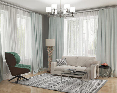 Фото № 3: Дизайн-проект двухкомнатной квартиры 56.7  м² Средиземноморский стиль для ЖК Аалто