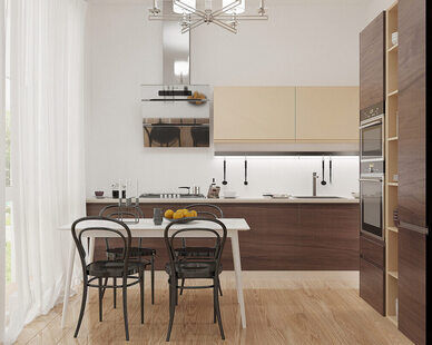 Фото № 5: Дизайн-проект двухкомнатной квартиры 56.7  м² Средиземноморский стиль для ЖК Аалто